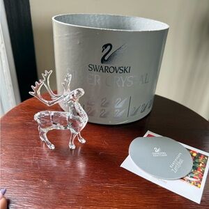 Christmas Swarovski Crystal Reindeer figurine 214821 3 5/16 inch